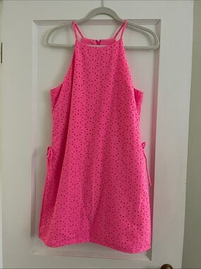 Lilly Pulitzer Pearl Halter Skort Romper in 
Raz Berry Eyelet